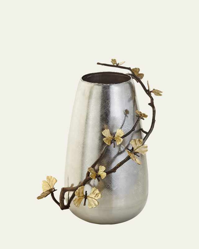 Butterfly Ginkgo Centerpiece Floor Vase